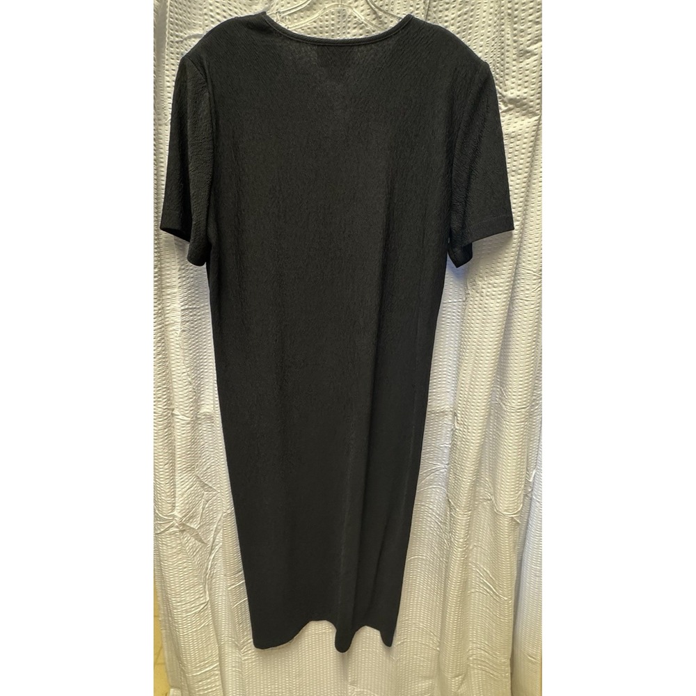 Vintage 90s Y2K Jillian Black Button Front Bodice Dress Sz14 USA Made Embroidery - Picture 10 of 13